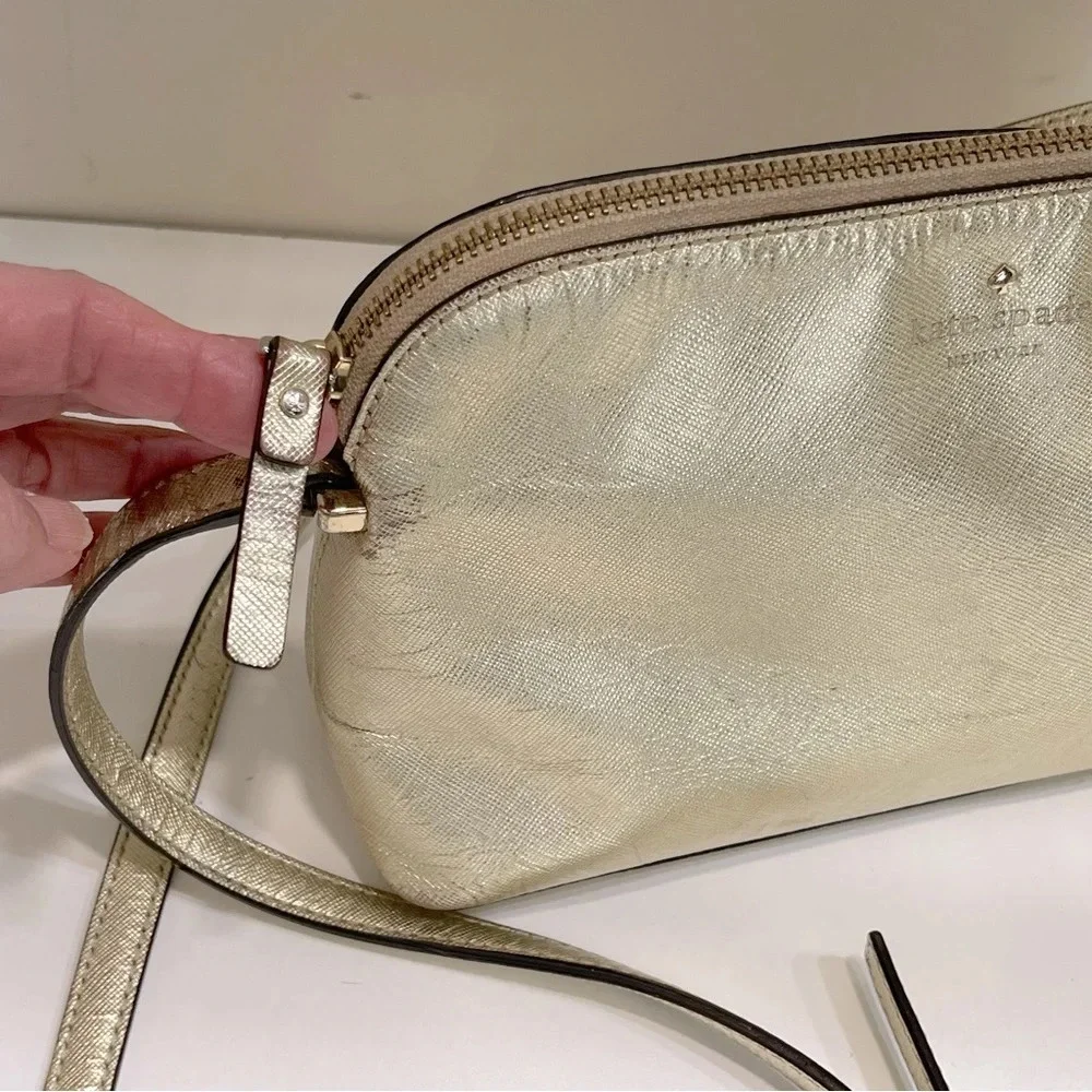Kate Spade New York Crossbody Bag Gold & Metallic Leather